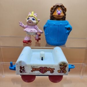 Vintage Muppet Babies Toy Lot Miss Piggy Fozzie Bear Imagination Park Train Car
